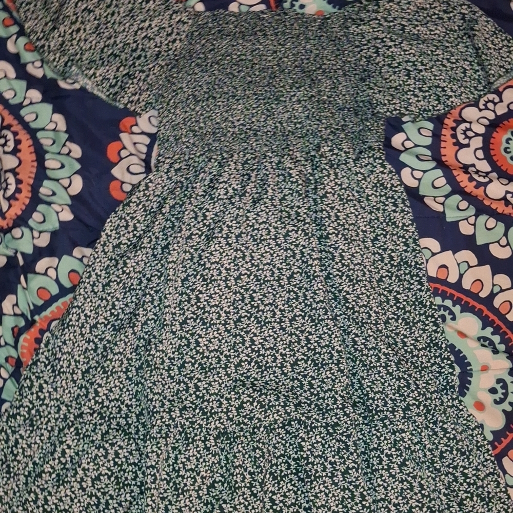 LOFT Green Floral Maxi Dress